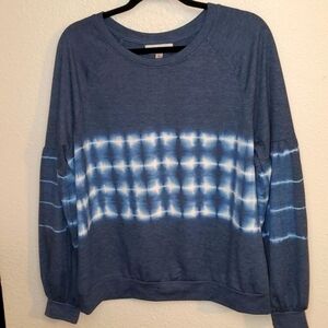 KNOX Rose blue tie dye with balloon sleeves sweatshirt size XL